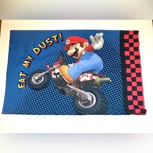 Nintendo 2010 Mario & Luigi "Eat My Dust" Wii Reversible Std PillowCase
